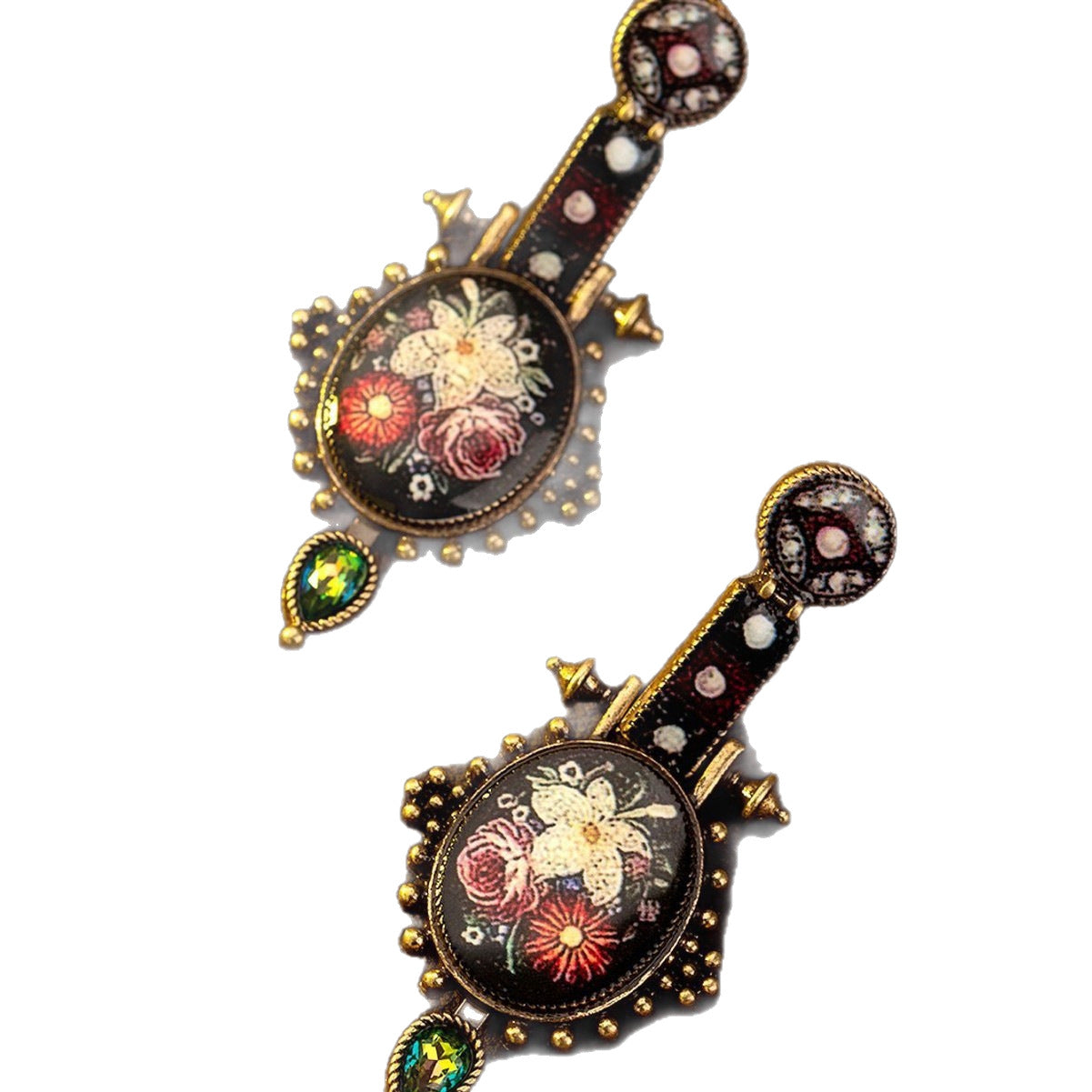 New Chinese Style Ethnic Inspired Vintage Print Earrings