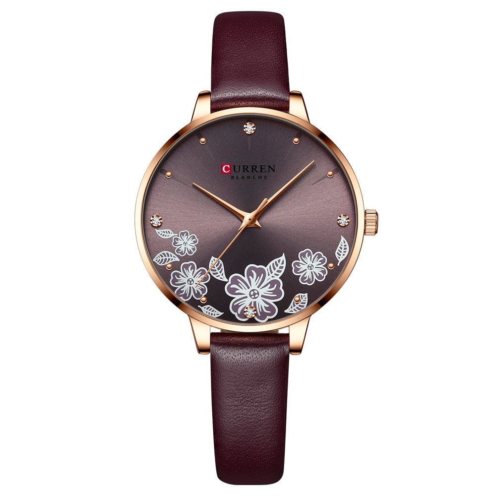 Women's Waterproof Casual Leather Small-Dial Watch