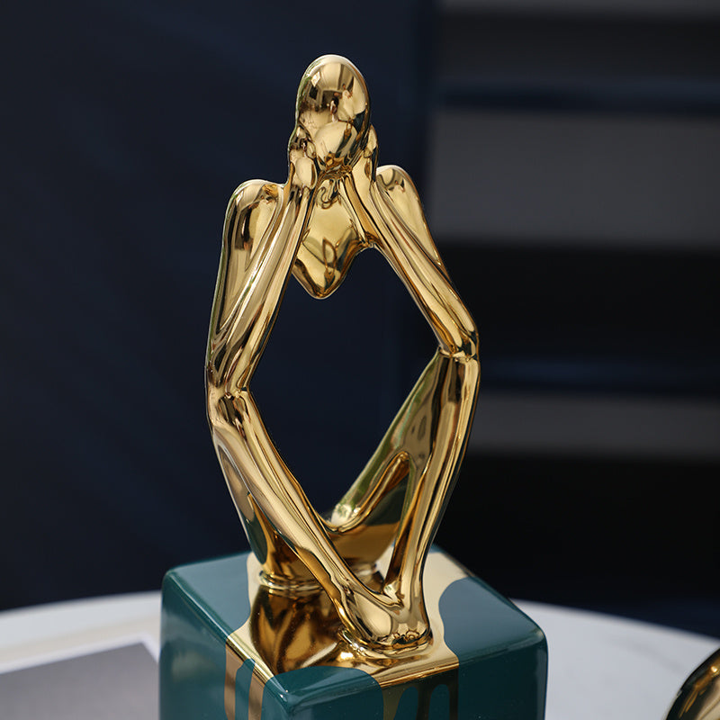 Modern Light Luxury Style Ceramic Figure Decoration TV Cabinet Wine Office