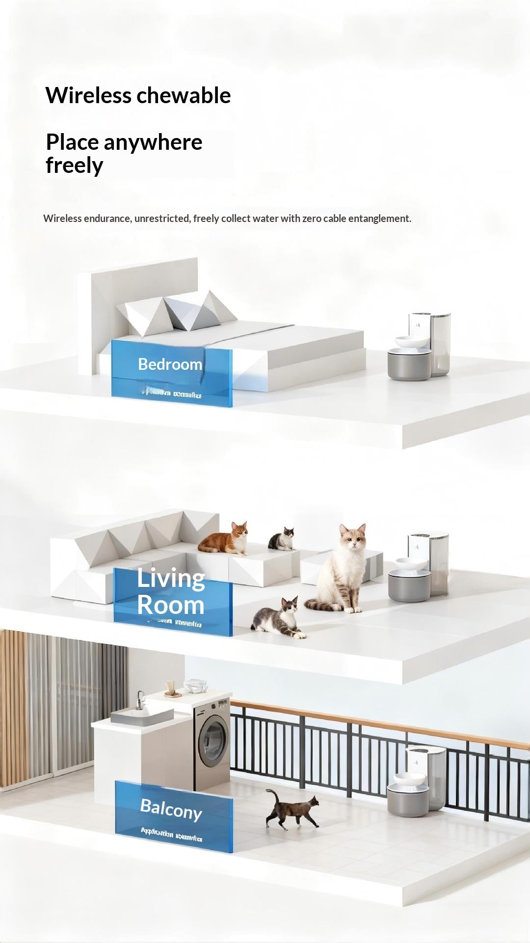 Smart Constant-Temperature 3L Pet Water Fountain With Clean-Water Separation & Tipping Mechanism.