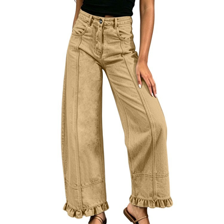 New Stylish Casual Loose-fit Wide-leg Denim Pants For Women