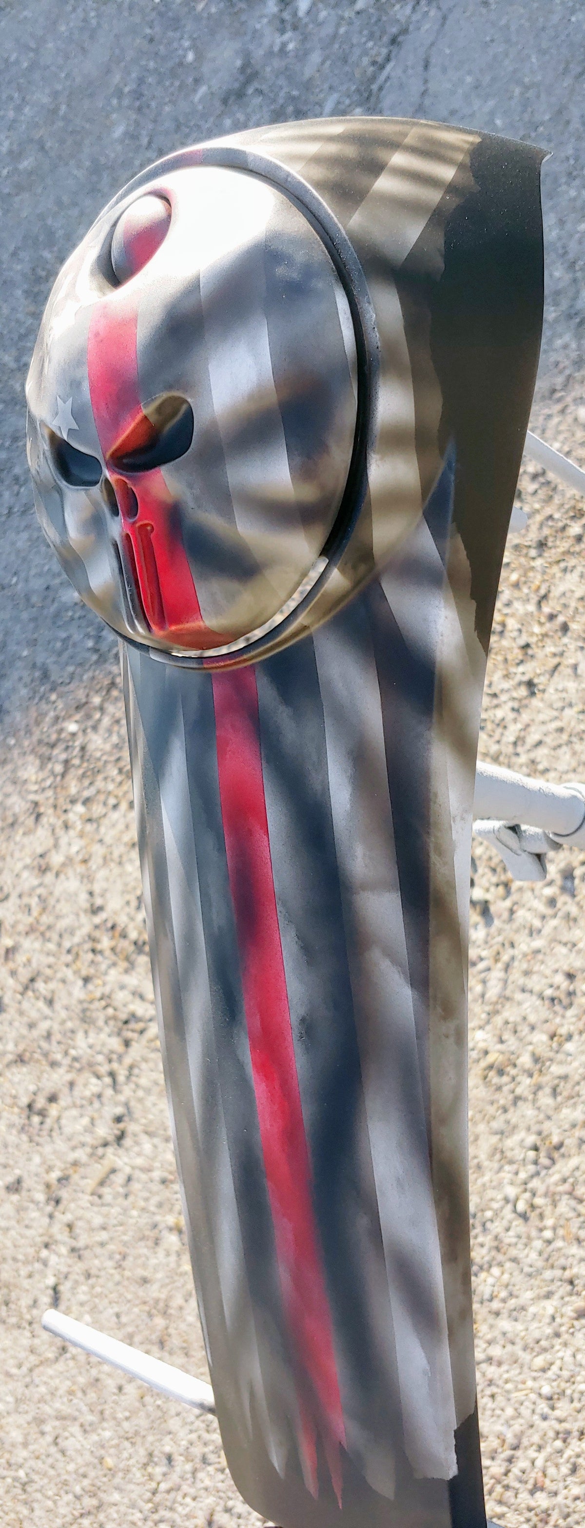 Firefighter themed Punisher Harley console