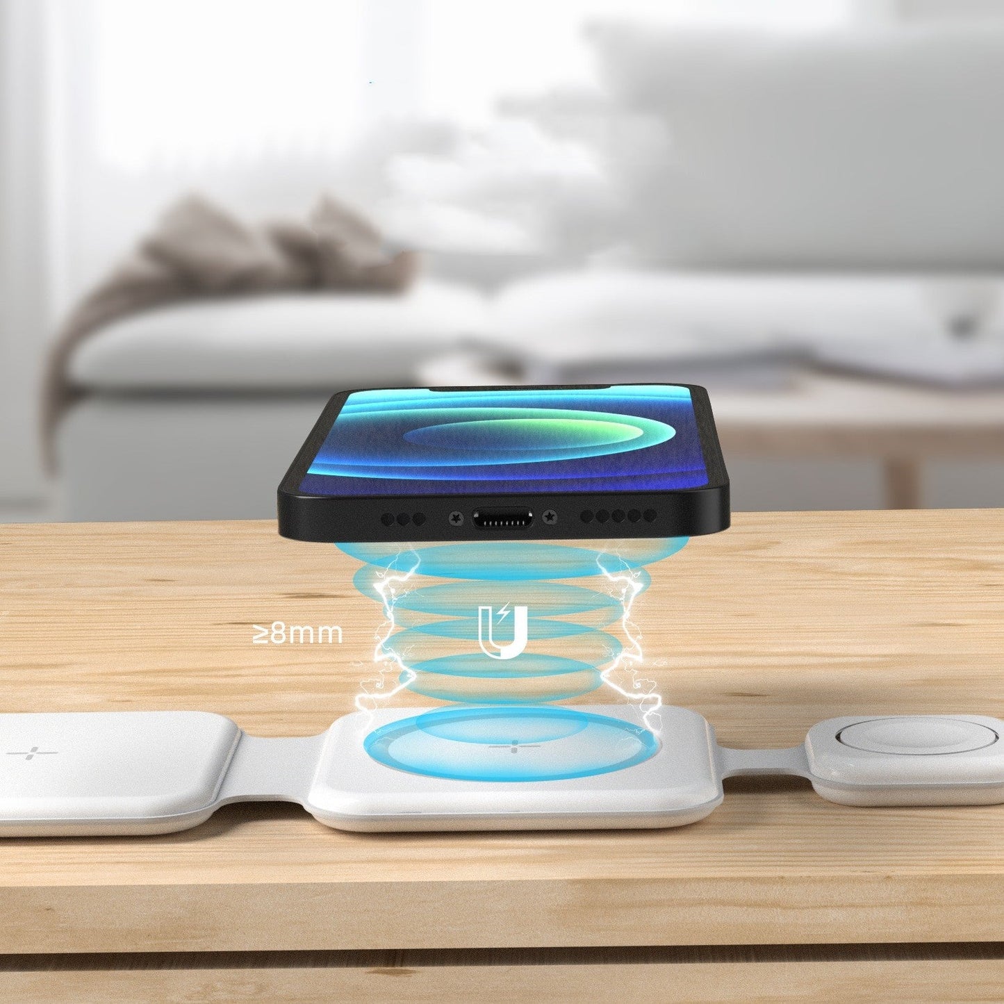 3-in-1 Magnetic Foldable Wireless Charging Station for Multi-Device Phones and Gadgets