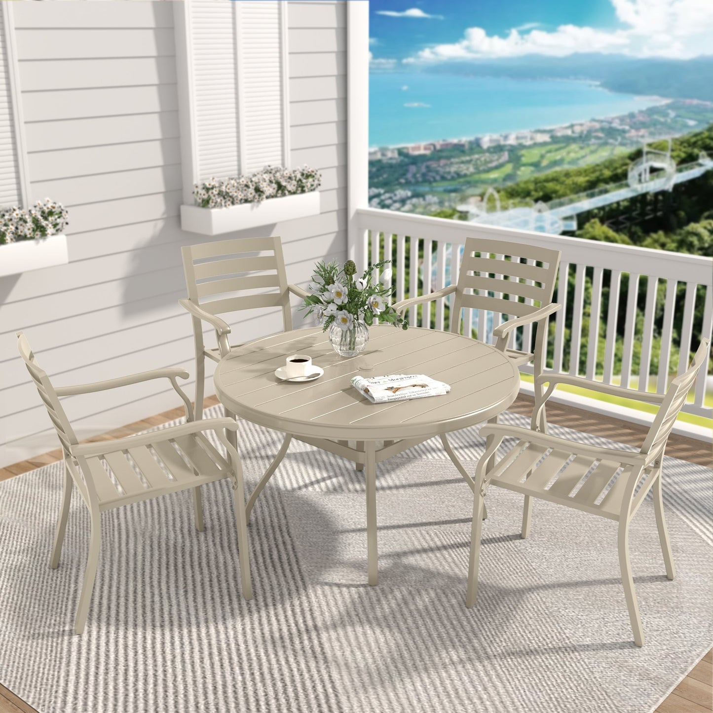 VRSHWO Iron Terrace Dining Chairs, Set of 2