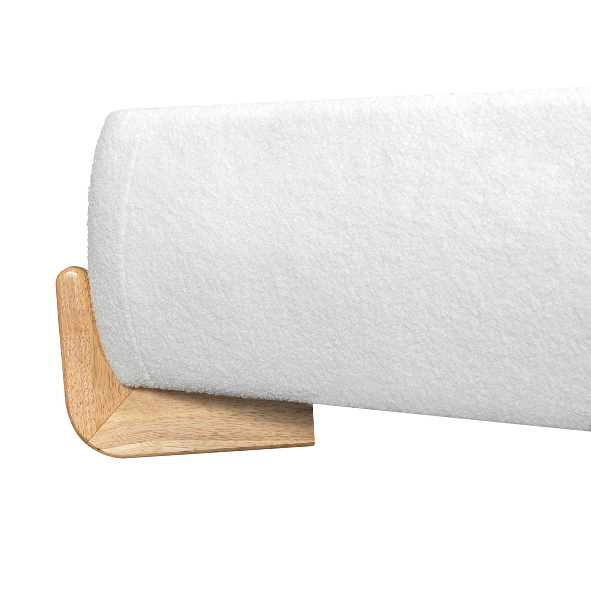 Elegant Boucle Upholstered Bed, Queen Size