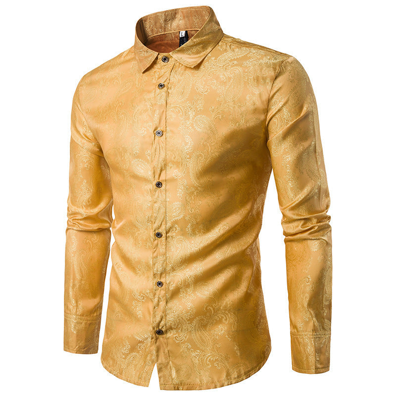 Embroidered Pattern Long Sleeve Plus Size Shirt