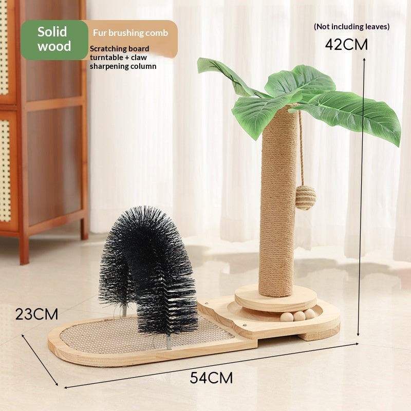 Cat Climbing Frame With Solid Wood Scratching Board, Durable Scratch-Resistant Cat Teaser Stick, Not Easy To Shed Debris, Cat Toy, Pet Supplies, Cross-Border Hot Seller