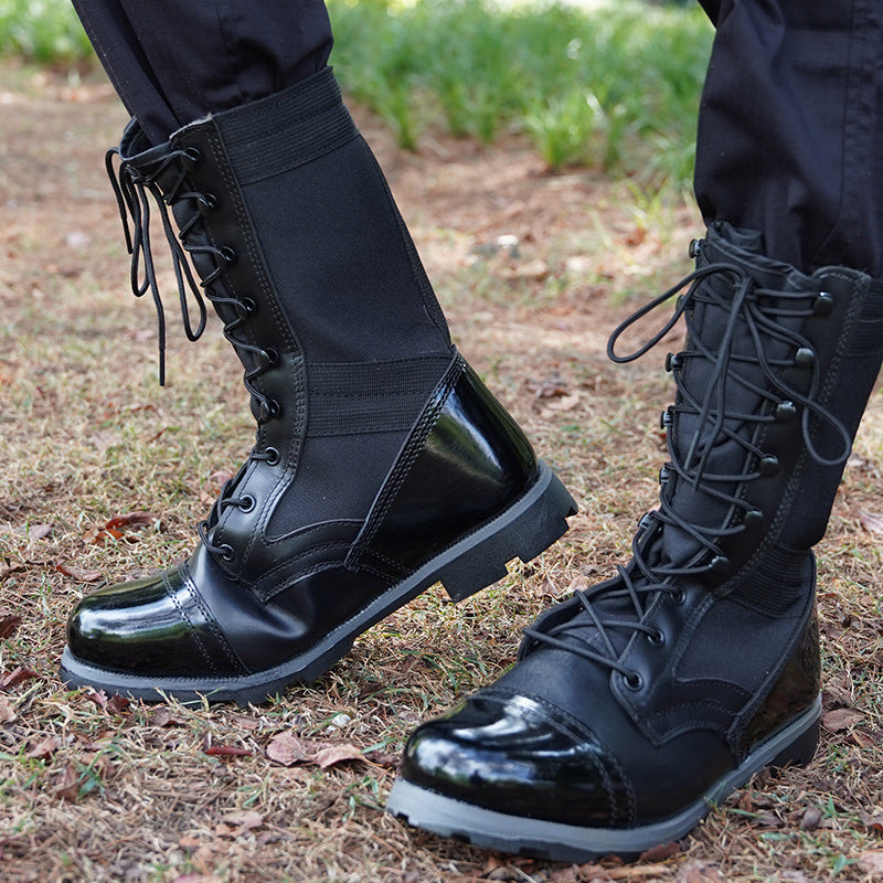 Tactical Large Size Black High-top Desert Raised Combat Boots