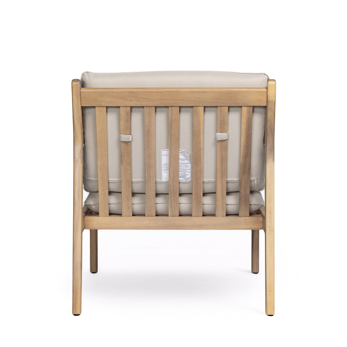Outdoor Acacia Wood Armchair, Set of 2, Patio Club Chair with Cushions, Light Teak
