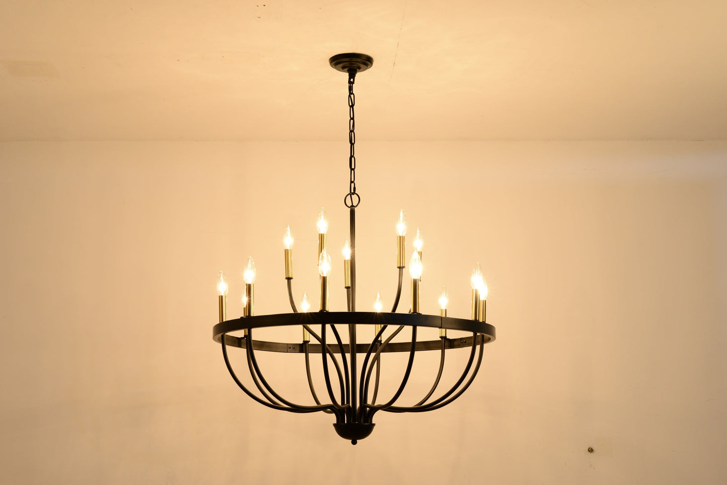 18-Light Industrial Iron Candle Chandelier