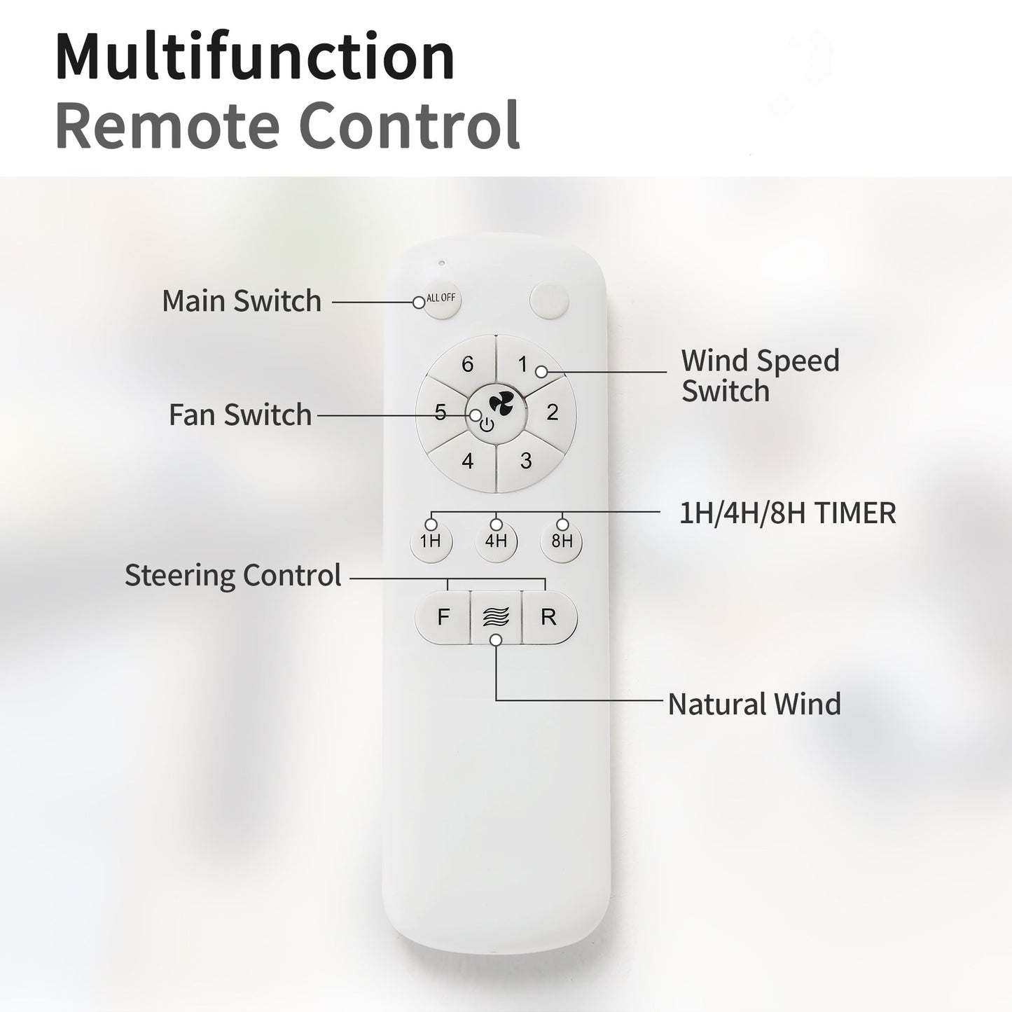 52 Inch Indoor Ceiling Fan with 6-Speed Remote and Reversible DC Motor