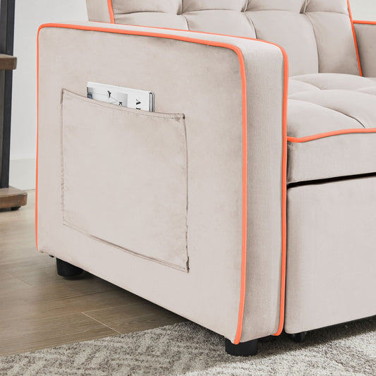 Modern 3 In 1 Sofa Bed Chair, Adjustable Recliner