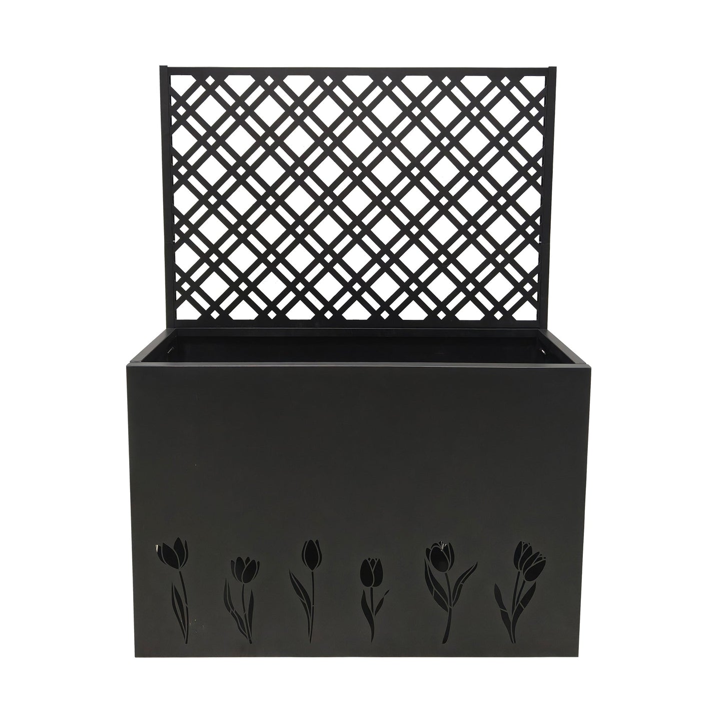 Tall Metal Planter Raised Garden Bed with Trellis