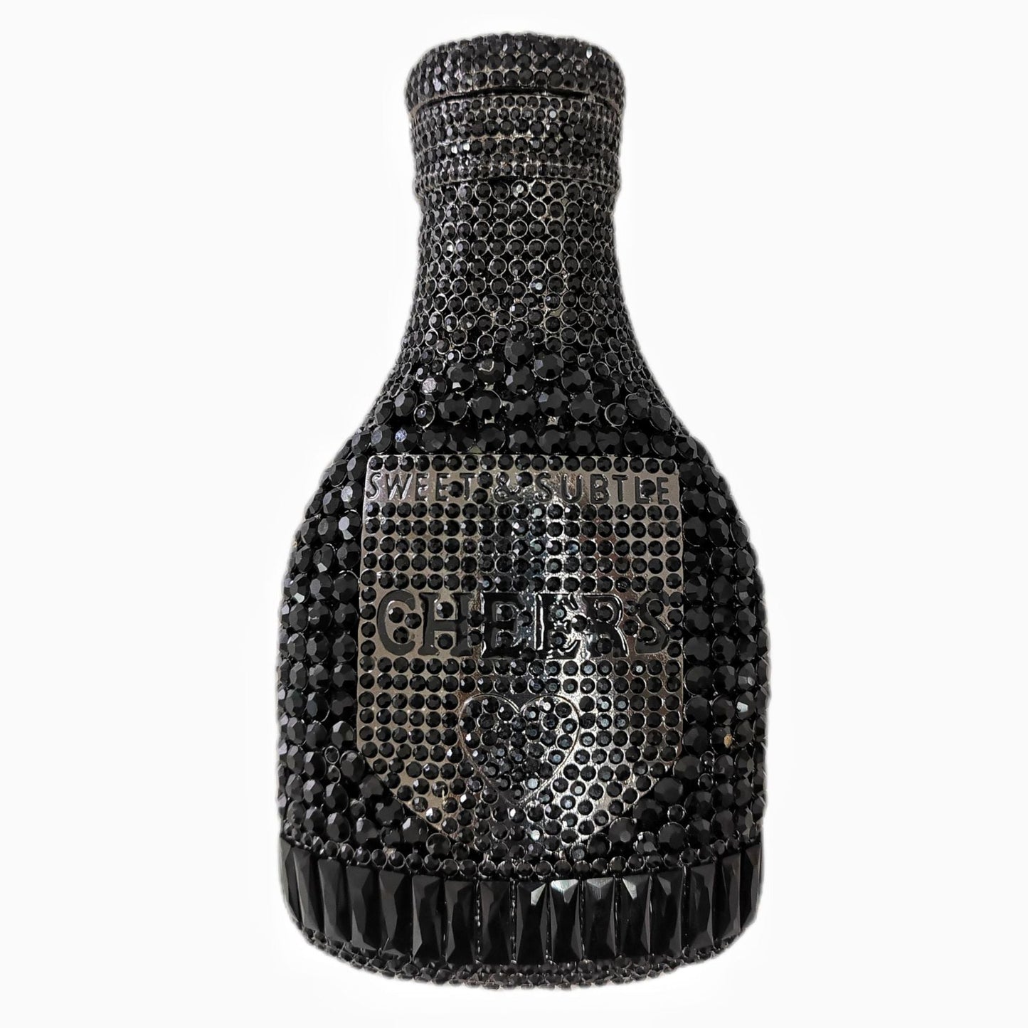Champagne Bottle Rhinestone Evening Clutch Women's Bag