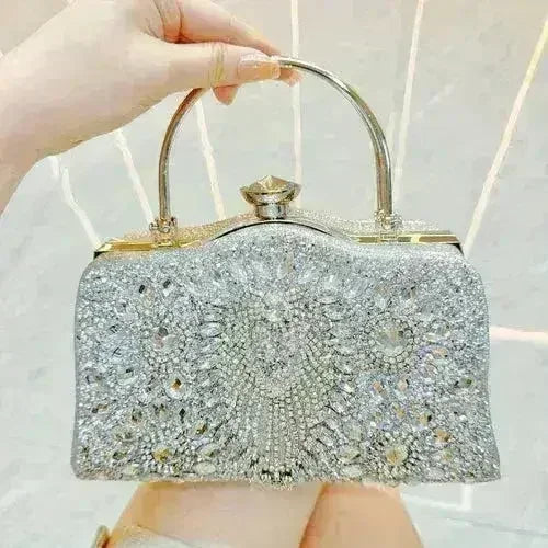 Diamond Inlaid Clutch - Convertible Evening Bag | Femstylo