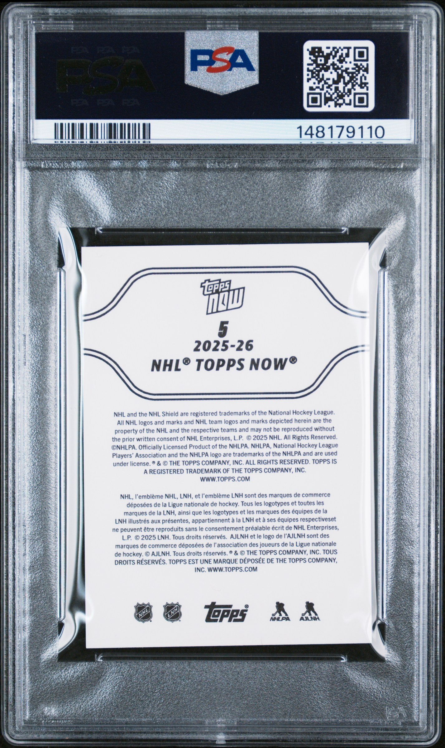 Graded 2025 Topps Now Matthew Schaefer #5 Rookie RC Hockey Card PSA 6 Excellent