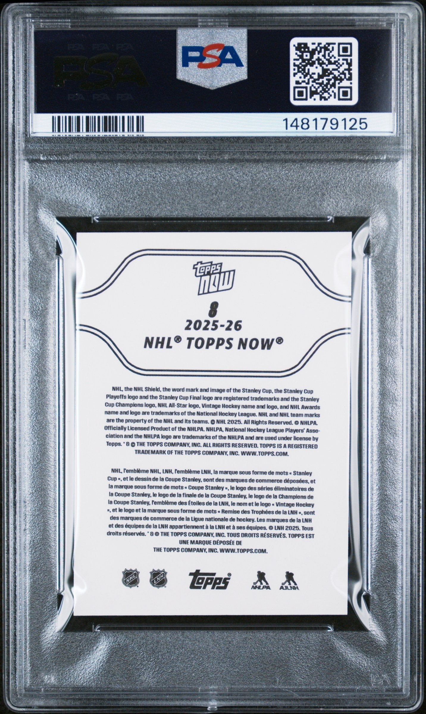 Graded 2025 Topps Now Matthew Schaefer #8 Rookie RC Hockey Card PSA 9 Mint