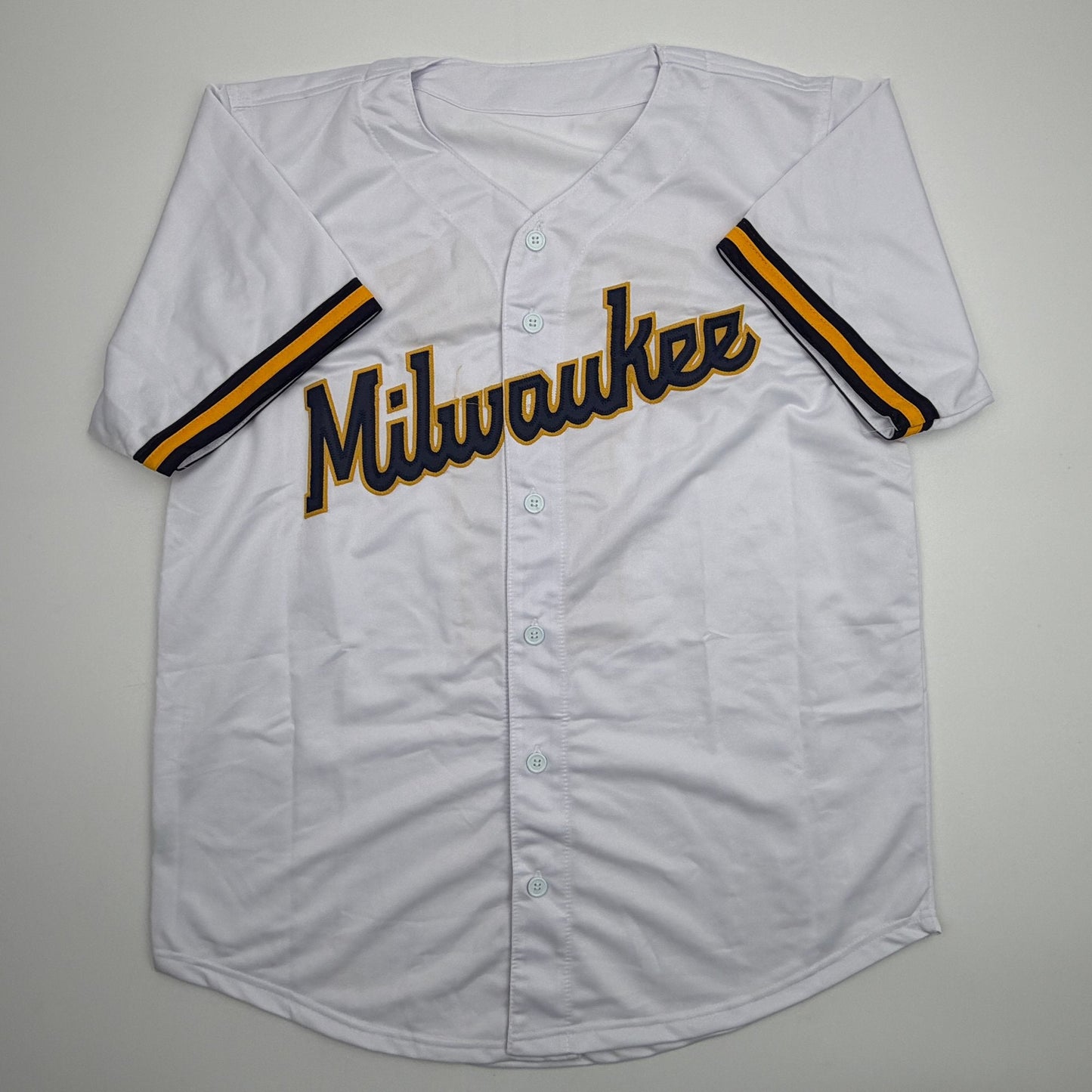 Autographed/Signed Jesus Made Milwaukee White Baseball Jersey JSA COA