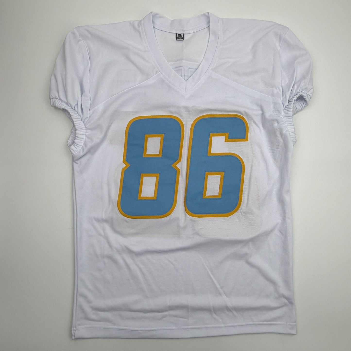 Autographed/Signed Oronde Gadsden Los Angeles San Diego White Pro Cut Football Jersey Beckett BAS COA