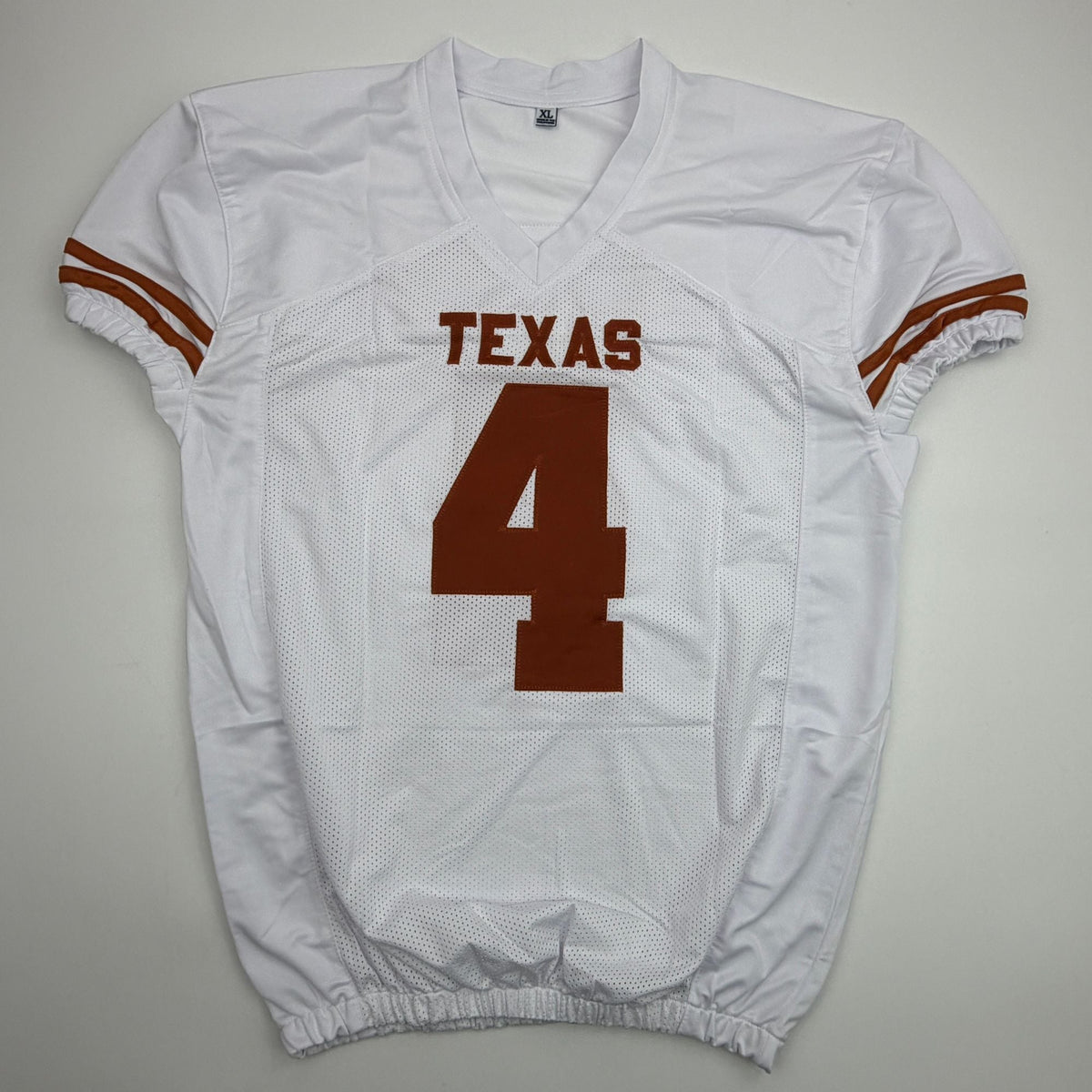 Autographed/Signed CJ Baxter Texas White Pro Cut College Football Jersey Beckett BAS COA