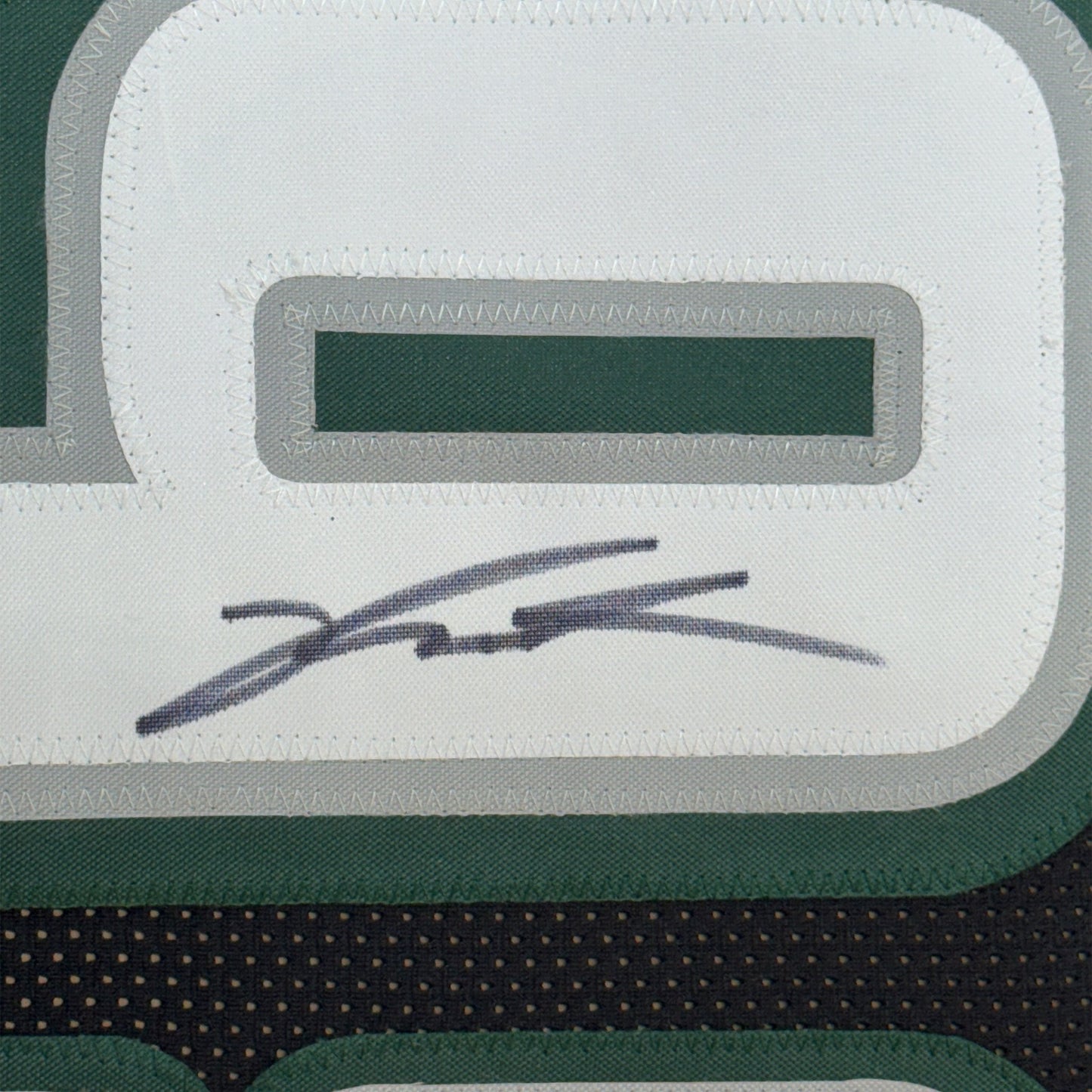 Framed Autographed/Signed Jalen Carter 35x39 Philadelphia Black Football Jersey Beckett BAS COA