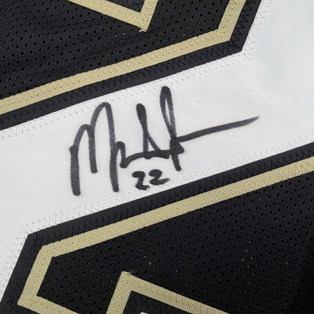 Framed Autographed/Signed Mark Ingram II 35x39 New Orleans Black Alternate Football Jersey JSA COA