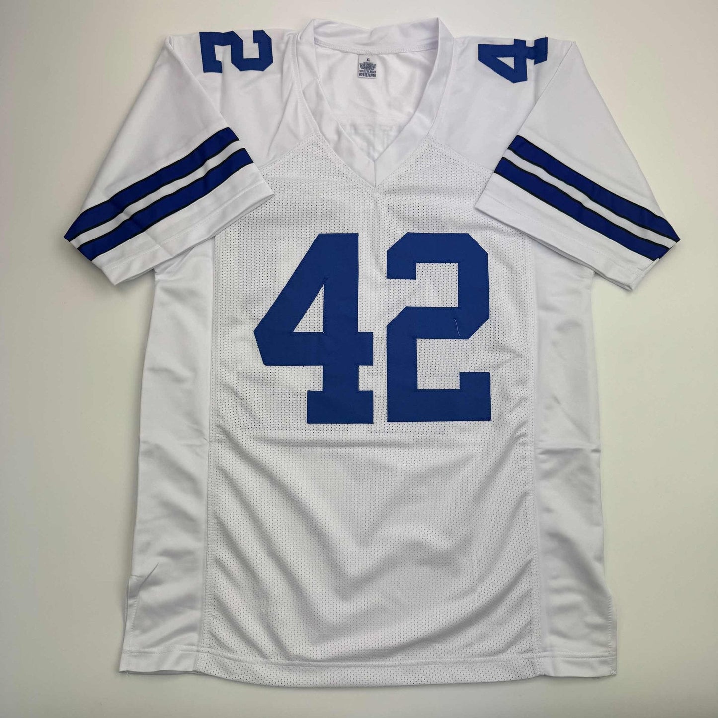 Autographed/Signed Deuce Vaughn Dallas White Football Jersey JSA COA