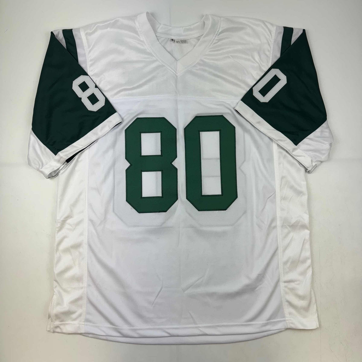 Autographed/Signed Wayne Chrebet New York White Football Jersey JSA COA