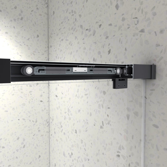 5476 Inch Frameless Double Sliding Matte Shower Door