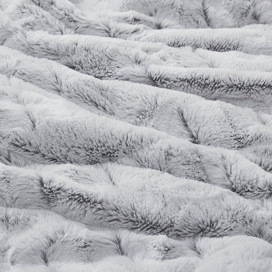 King/Cal King Back Print Long Fur Comforter Mini Set