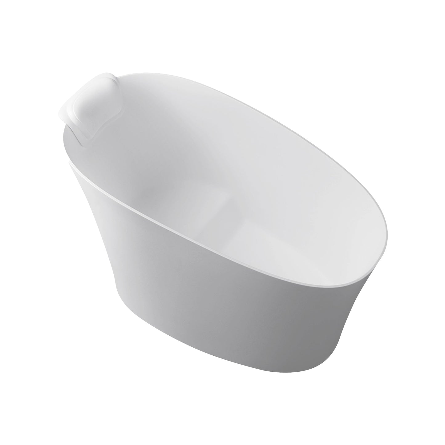 51" Solid Surface Oval Freestanding Glossy Bathtub