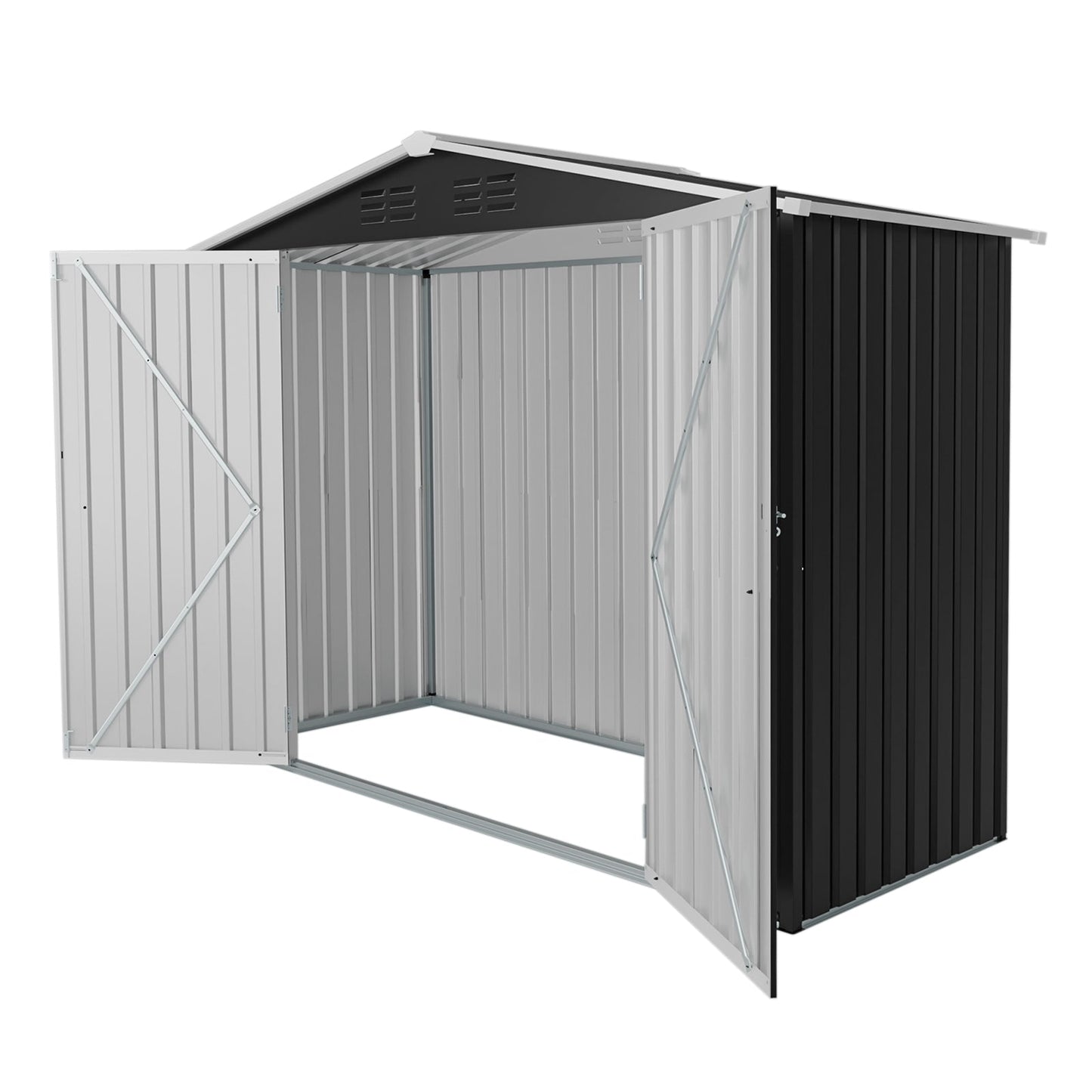 8ft x 4ft Outdoor Metal Storage Shed with Lockable Latch