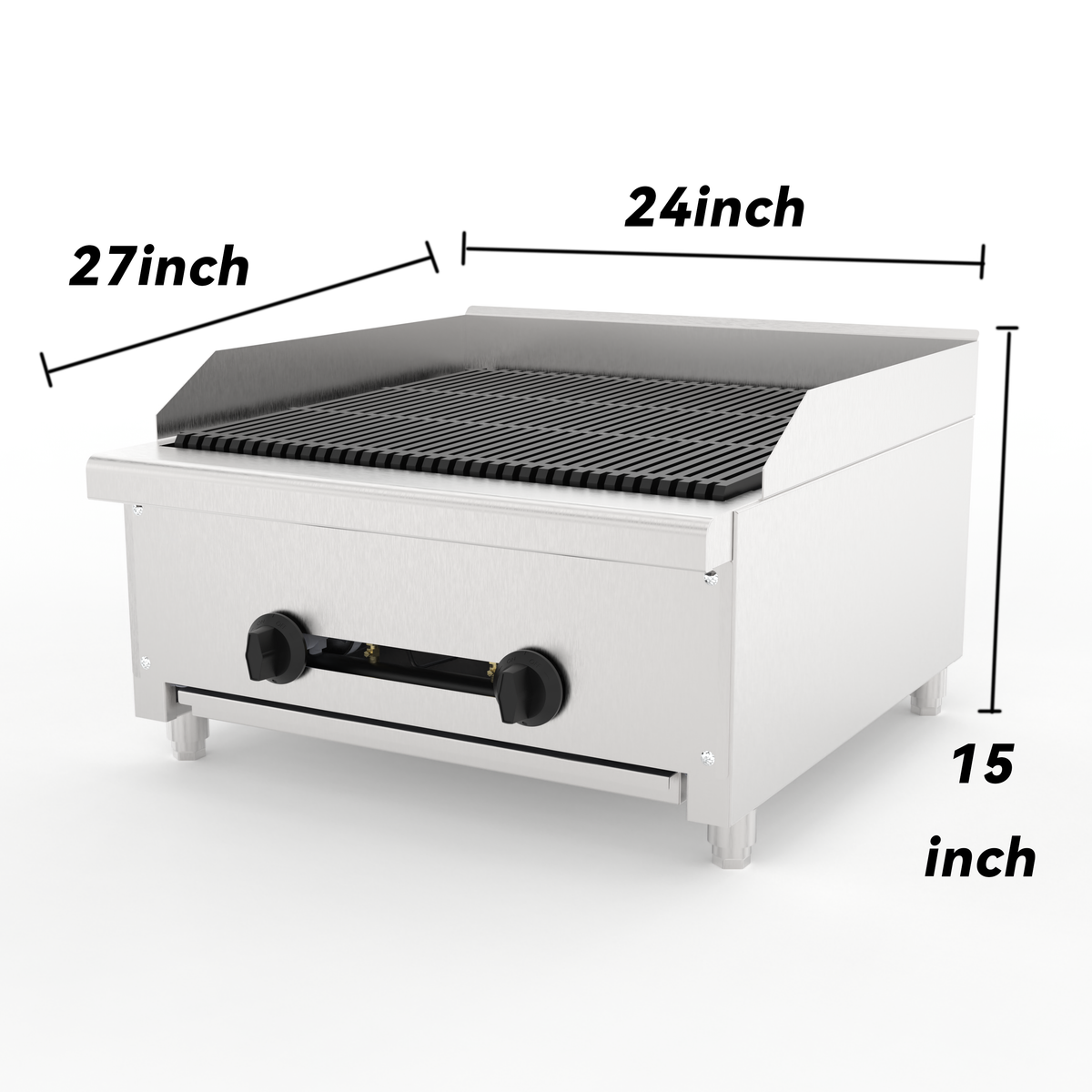 24 Inch Commercial Gas Lava Rock Charbroiler