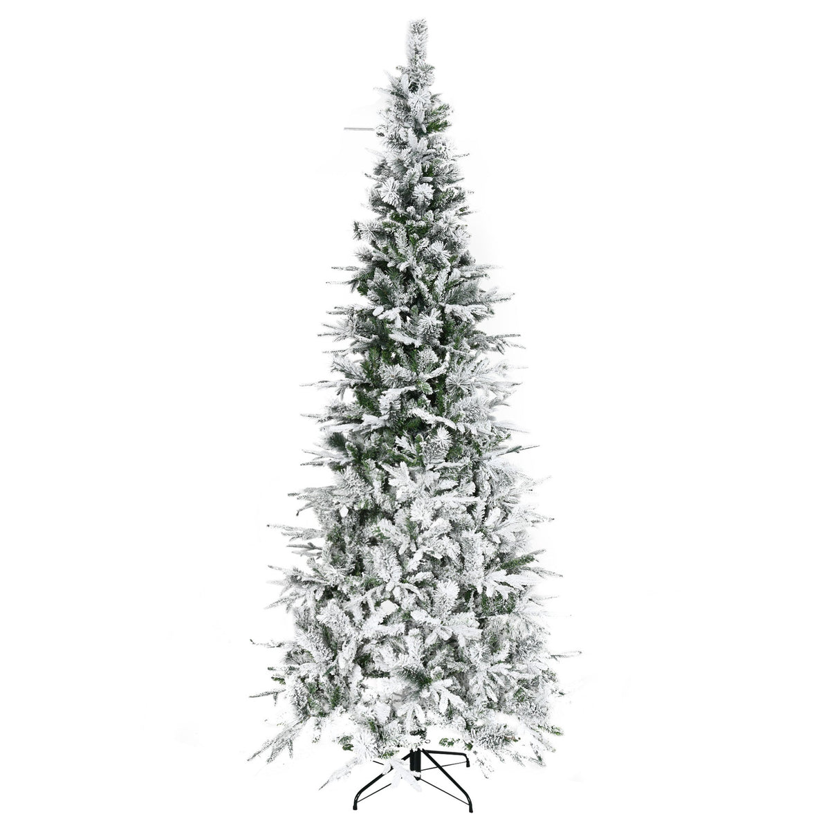 HOMCOM 9' Unlit Snow Flocked Pine Artificial Christmas Tree