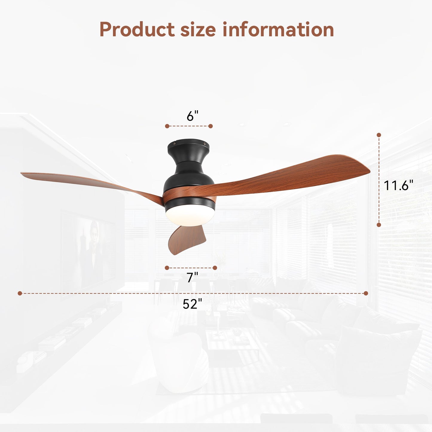 52-Inch Ceiling Fan with Lights and Reversible DC Motor