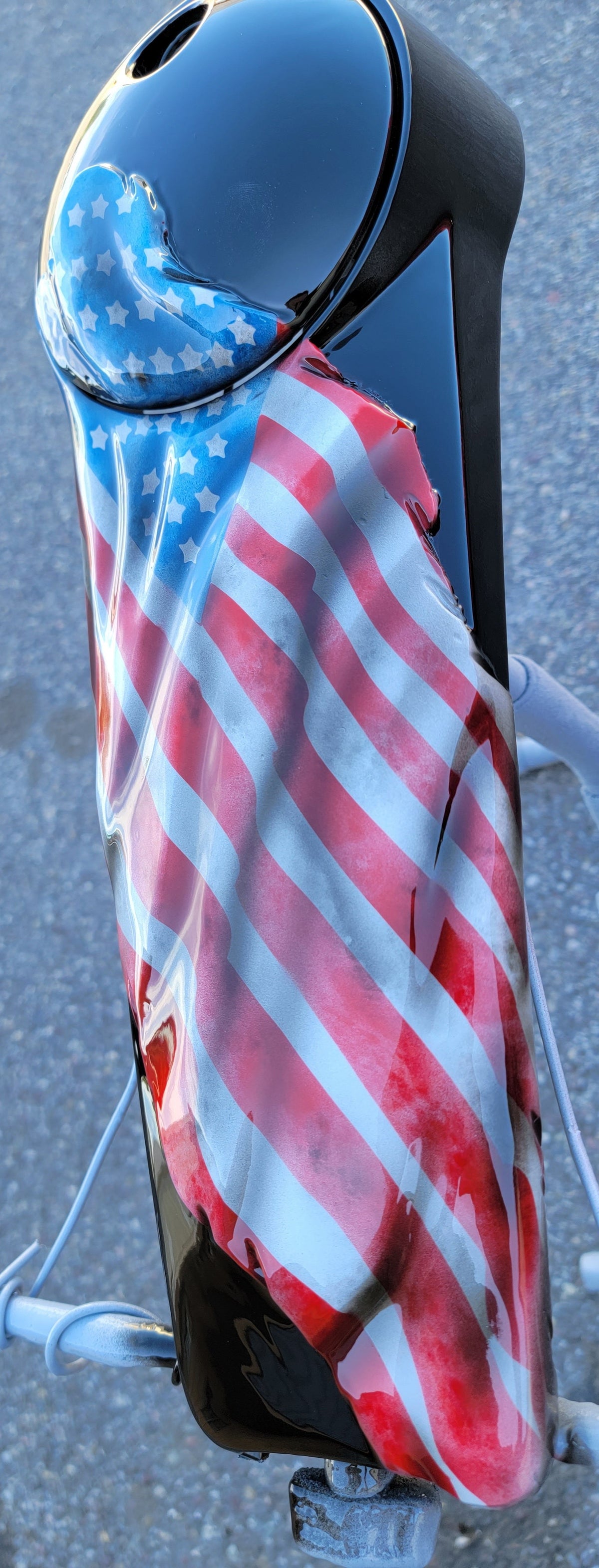 Harley Davidson tattered and worn American flag set