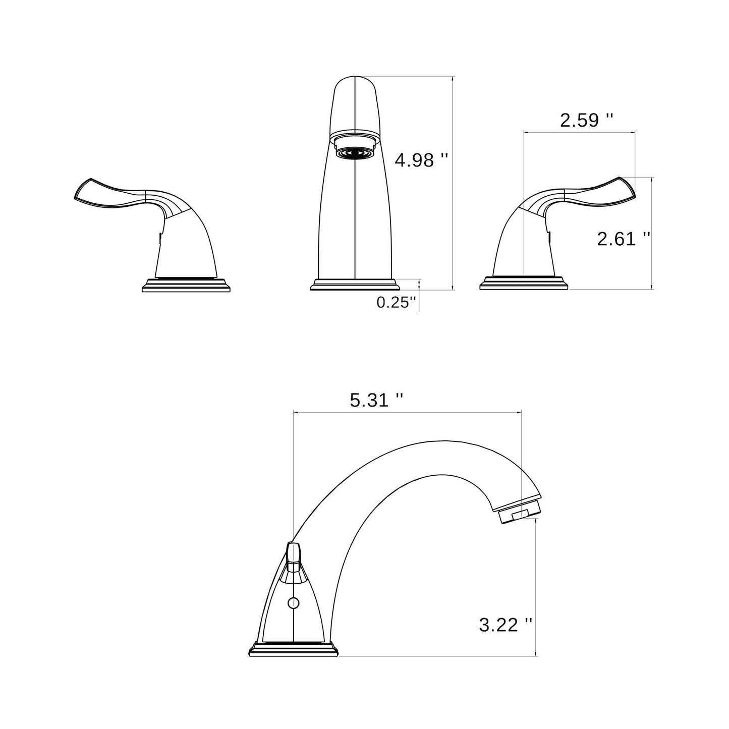 8-Inch 3-Hole 2-Handle Bathroom Sink Faucet, Oil Rubbed Bronze