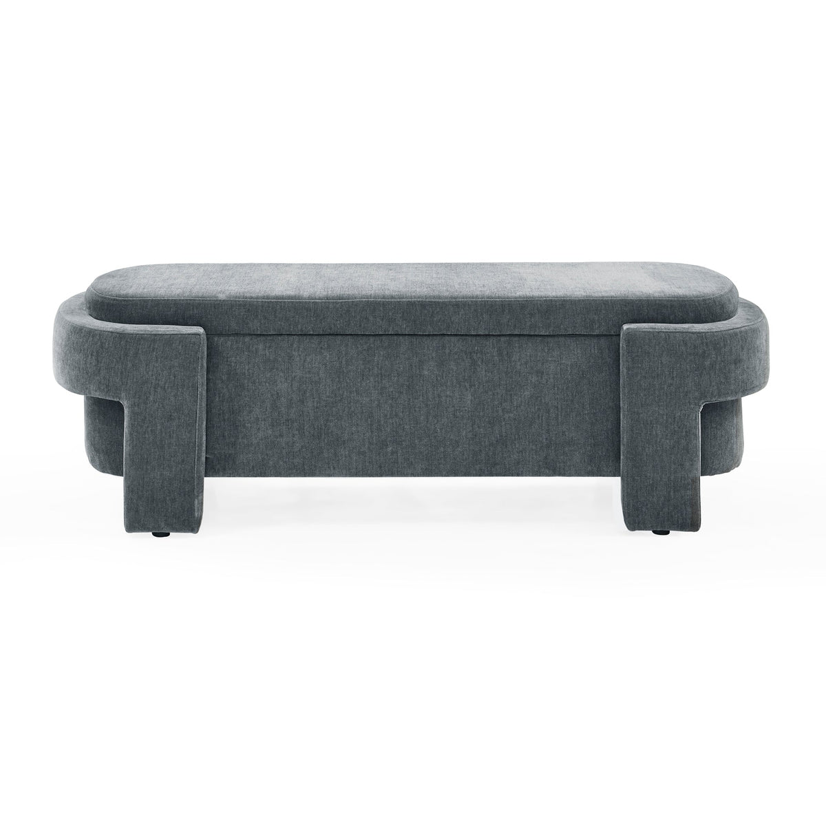 Chenille Upholstered Bench with Large Storage Space