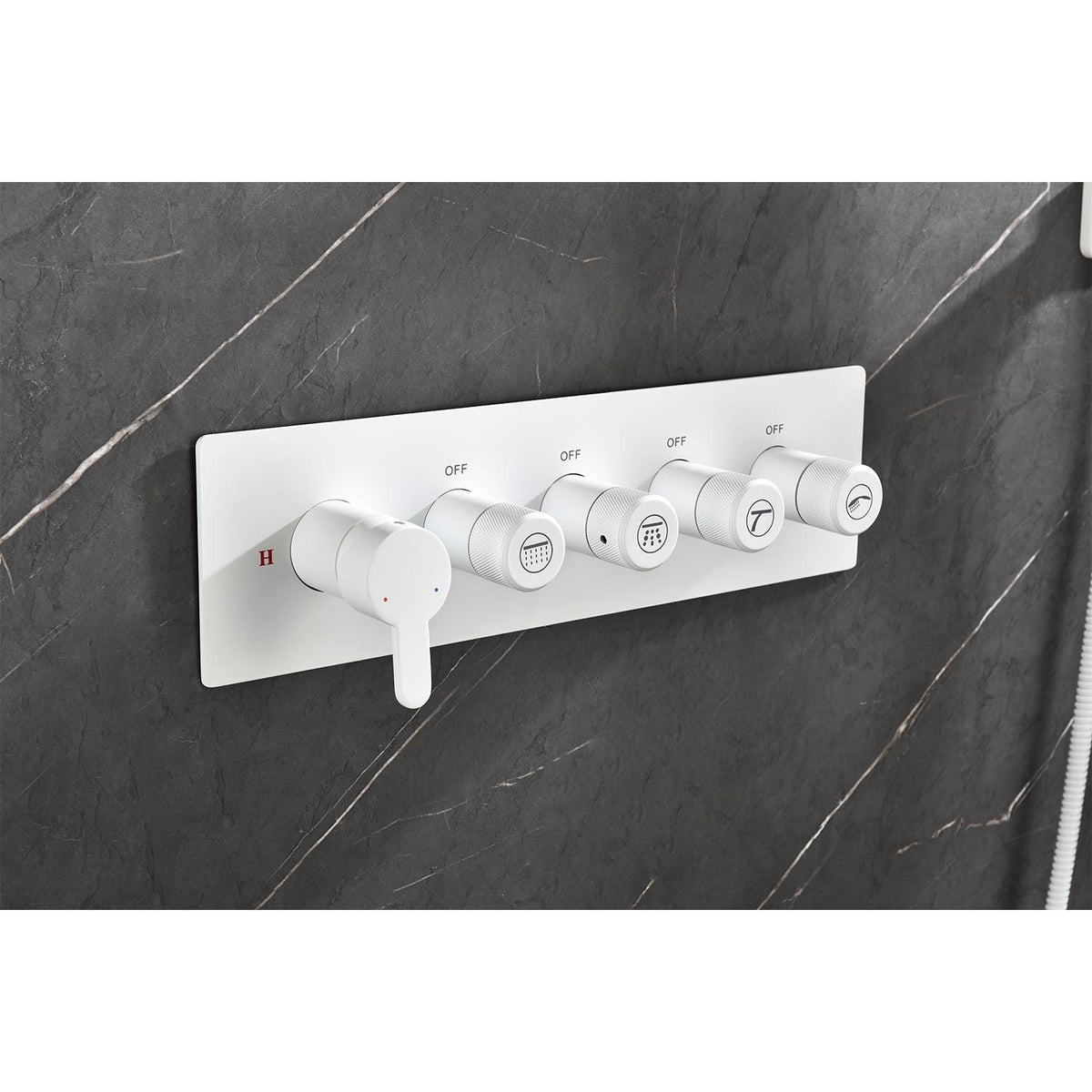 Wall Mounted Waterfall Rain Shower System With 3 Body Sprays & Handheld Shower
