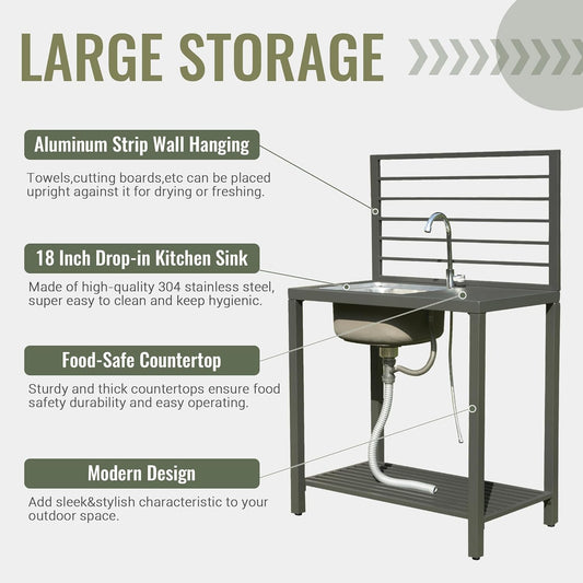 Outdoor Kitchen Island with Storage