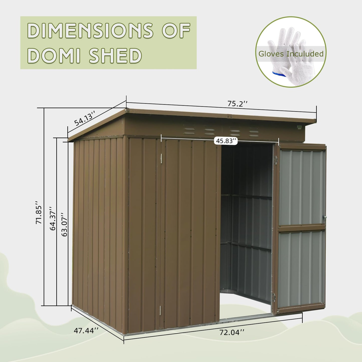 Outdoor Storage Shed 6x4 FT
