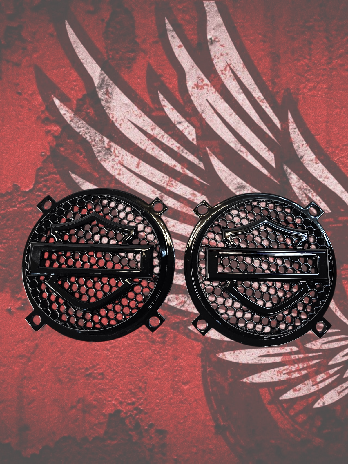97-25+ Harley inner 3D shield speakers grill covers set