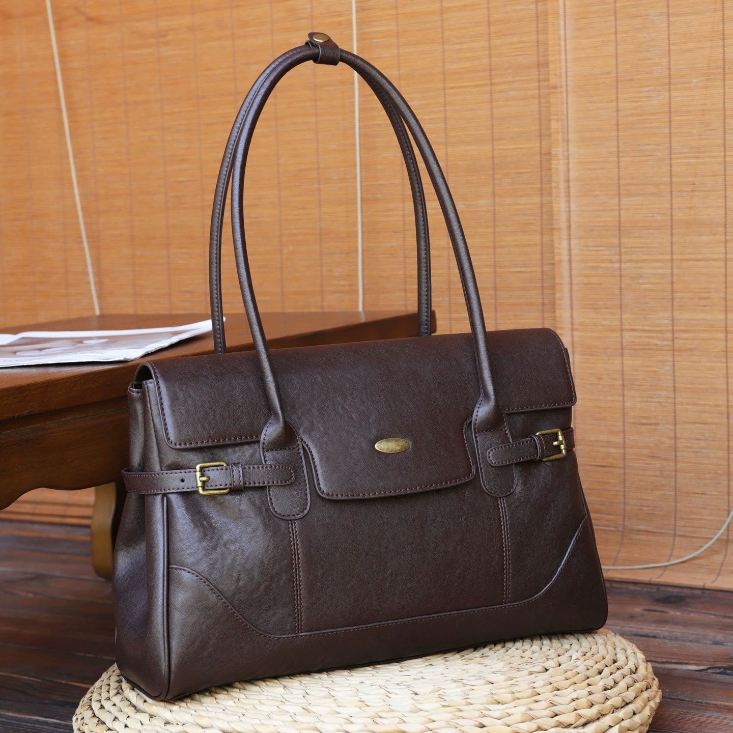 Hot-selling First-layer Cowhide Large-capacity Tote Bag For Women, New Commuter Style, Versatile Single-shoulder Underarm Bag