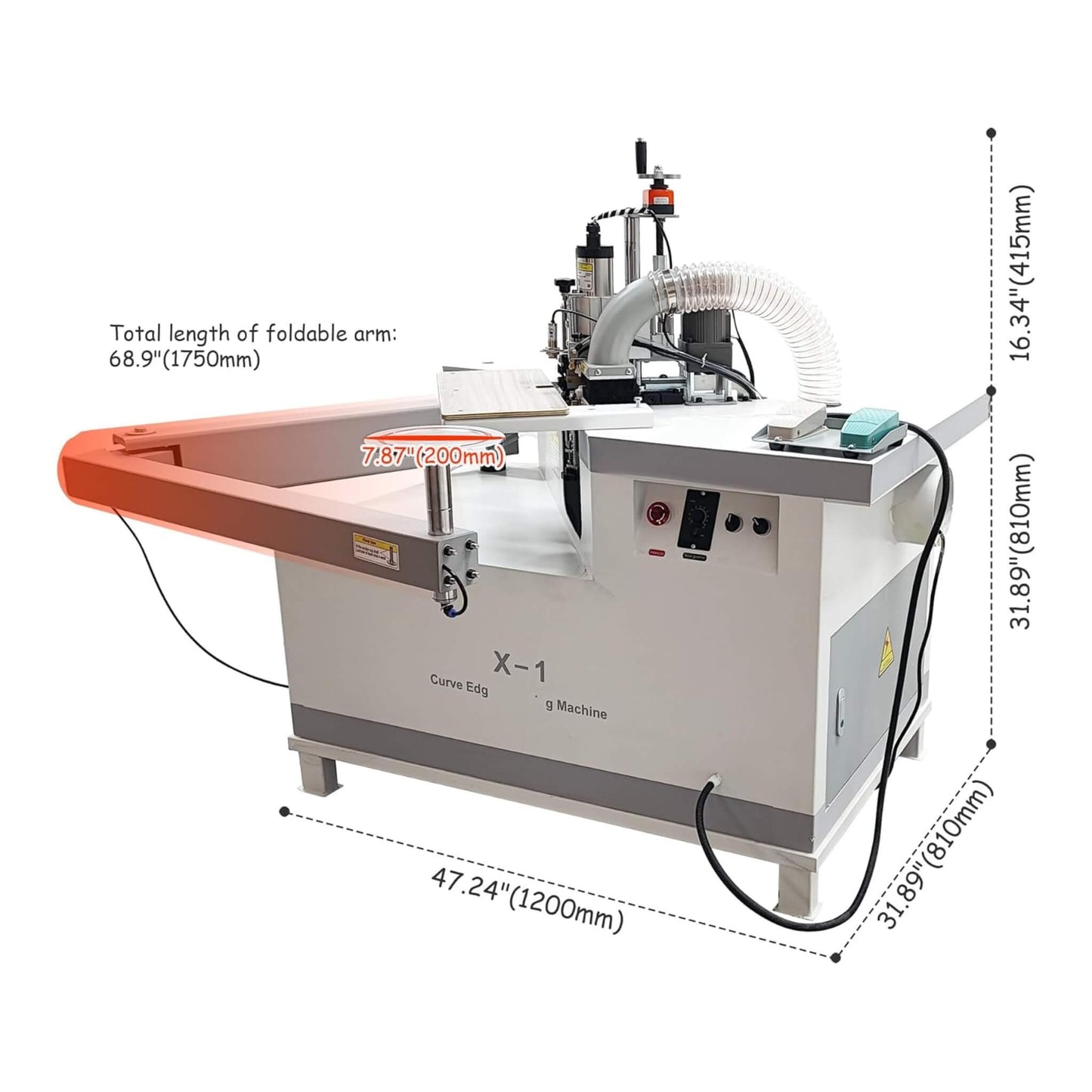 220V Curved Edge Trimming Machine With Foldable Arm (SAK60739)