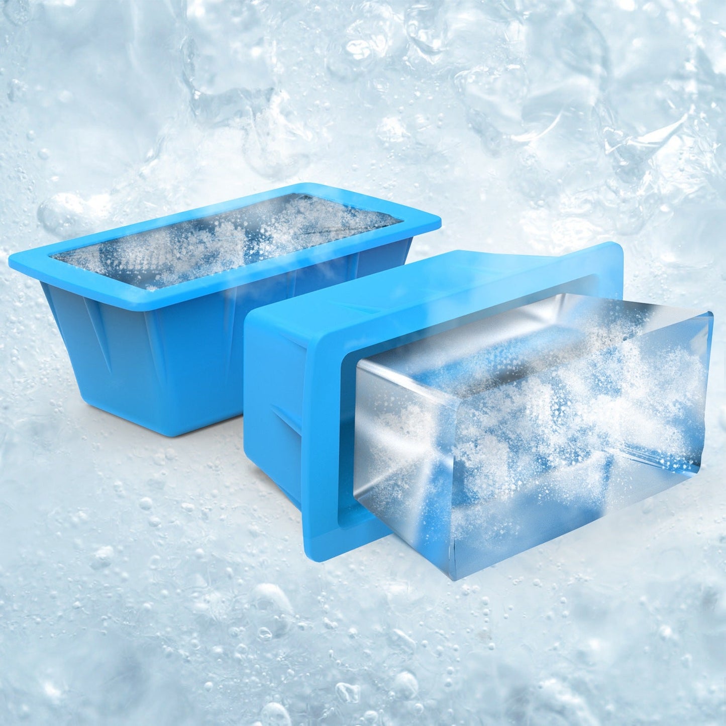 2 Pack 6.6LBS Silicone Freezer Molds Ice Block Molds Ice Pop Molds for Ice Baths Soup Seafood Freezing DIY Ice Decorations