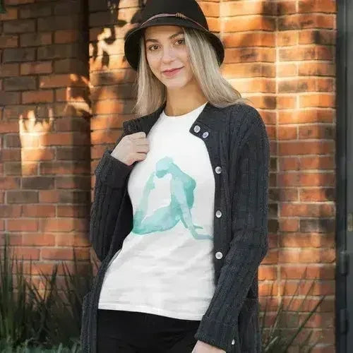 Yoga Backward Bend Print Jersey Short Sleeve Tee