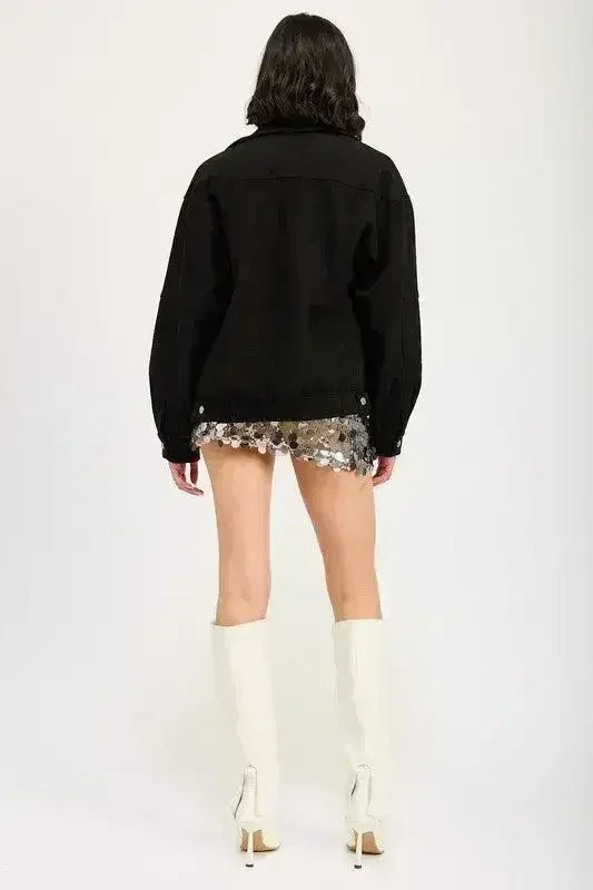 Sequin Emerald Green Mini Skirt – Sparkly with Thigh Slit | Sizes S-L