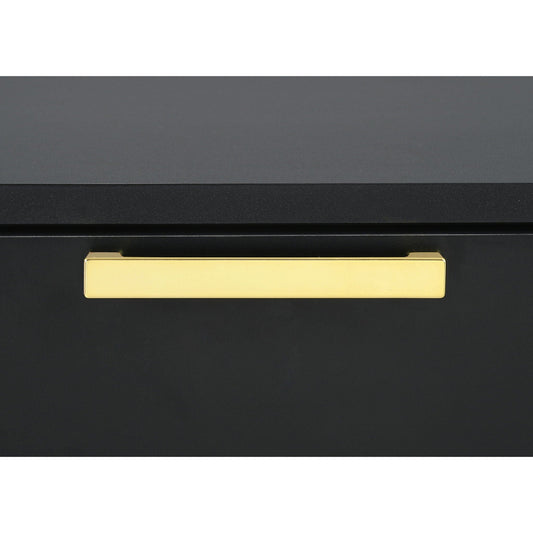 2 Drawer Rectangular Nightstand - Black