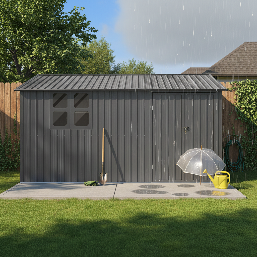 12x10 Ft Metal Garden Shed for Outdoor Storage