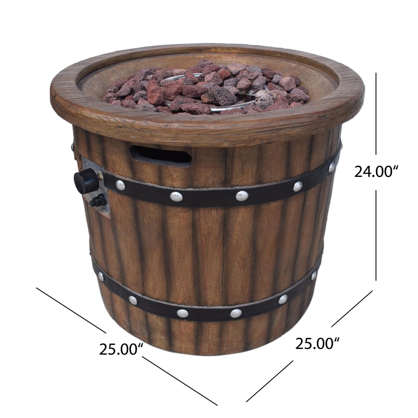 Alora 25-Inch Round 40K BTU Liquid Propance Concrete Fire Pit (SAK88764)